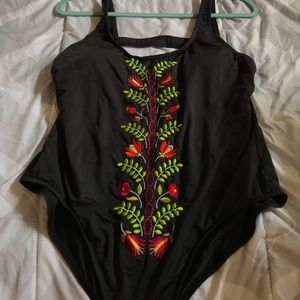 one piece patterned swimsuit